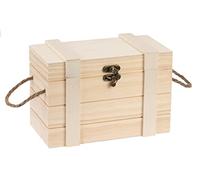 Glorex 6 2003 359 - Scrigno in Legno di Pino con Maniglie e Serratura, Circa 21 x 11 x 11,5 cm, per Decorare e conservare Gioielli.