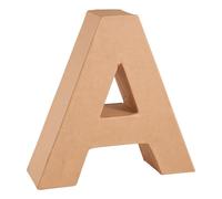 Glorex 6 2029 101 - Papp - Lettera A, Lettera in Cartone Marrone, ca. 17,5 x 5,5 cm, da dipingere e incollare, per tovaglioli e Decorazione Ideale Come Decorazione