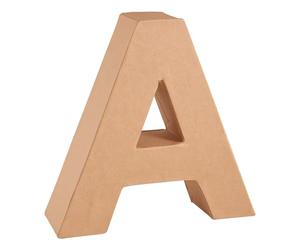 Glorex 6 2029 101 - Papp - Lettera A, Lettera in Cartone Marrone, ca. 17,5 x 5,5 cm, da dipingere e incollare, per tovaglioli e Decorazione Ideale Come Decorazione