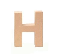 GLOREX 6 2029 108-Lettera H, Lettera in Cartone Marrone, Circa, dipingere e incollare, per la Tecnica del tovagliolo e del Décopatch, Come Decorazione, Cardboard, Brown, ca. 17,5 X 5,5 cm