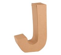 GLOREX 6 2029 110 - Lettera J in Cartone, Lettera in Cartone Marrone, Circa 17,5 X 5,5 cm, da dipingere e incollare, per la Tecnica del tovagliolo e del Décopatch, Come Decorazione