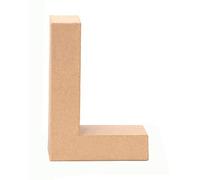 GLOREX 6 2029 112 - Lettera L in Cartone, Lettera in Cartone Marrone, Circa 17,5 X 5,5 cm, da dipingere e incollare, per la Tecnica del tovagliolo e del Décopatch, Come Decorazione