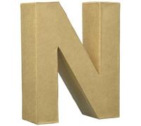 GLOREX 6 2029 114-Lettera N, Lettera in Cartone Marrone, Circa, dipingere e incollare, per la Tecnica del tovagliolo e del Décopatch, Come Decorazione, Cardboard, Brown, ca. 17,5 X 5,5 cm