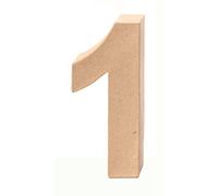 GLOREX 6 2029 131 - Cartoncino Numero 1, in Cartone Marrone, Circa 17,5 X 5,5 cm, per dipingere e incollare, per la Tecnica del tovagliolo e del Décopatch, Come Decorazione