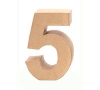 GLOREX 6 2029 135 - Papp - Numero 5, in Cartone Marrone, ca. 17,5 x 5,5 cm, da dipingere e incollare, per tovaglioli e Decorazione Ideale Come Decorazione