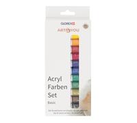 GLOREX 6 2390 100 - Set di colori acrilici Basic, 12 pezzi a 12 ml