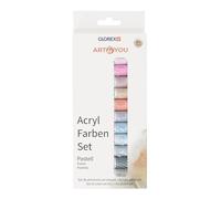 GLOREX 6 2390 101 - Set di colori acrilici pastello, 12 pezzi a 12 ml
