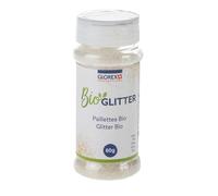 Glorex 6 2820 400 - Glitter organico fine, 60 g nel colore bianco, glitter composto da cellulosa, per decorare biglietti d'auguri, artigianato e molto altro.