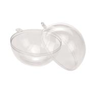 GLOREX 6 3500 004 - Sfera di plastica, diametro 10 cm, trasparente cristallina, divisibile in 2 metà, per riempire e decorare, con foro per appendere
