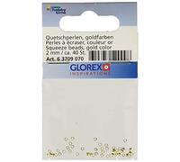 Glorex 6 3709 070 Perline da schiacciare, in Oro, 9 x 5,6 x 0,2 cm