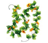 Glorex 6 3803 591-Ghirlanda, Ghirlanda Decorativa con Fiori di Girasole Artificiali, Lunga Circa 160 cm, con Occhielli per appenderla, Plastic, Multicoloured
