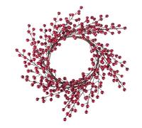 GLOREX 6 3805 504 - Corona di bacche con bacche rosse, circa 40 x 40 x 4 cm, adatta come decorazione da tavolo, da parete o da porta