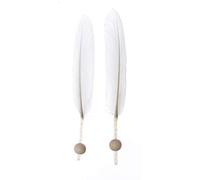 Glorex 6 3822 220 - Molla con perla di legno, 6 pz Bianco 13 - 14 cm, bianco.