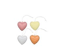 Glorex 6 6020 101 - Cuori in Metallo dai Colori Vivaci, 4 Pezzi con Sospensione, Circa 6 x 6 x 1,5 cm, Adatti Come Decorazione da Appendere o da Parete