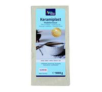 GLOREX Inspirations- GLOREX 201-Keramiplast, Argilla per Modellare indurente all'Aria, Bianca, Circa, pronta all'Uso e malleabile, a Base Naturale, Colore White, 1000 g, 6 8070 201