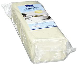 GLOREX 6 8070 301 - Keramiplast, Argilla per Modellare indurente all'Aria, Bianca, Circa 2500 g, pronta all'Uso e malleabile, a Base Naturale.