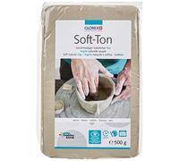 GLOREX Soft-TON Weiss 500g 6 8075 101-Argilla Bianca 500 g, Naturale, particolarmente Morbida ed Elastica, indurente all'Aria forni, Molto Adatta ai Bambini, Clay, White, unità
