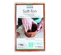 Glorex GmbH- Soft-TON Terracotta 1000g GLOREX 237-Terracotta, Argilla Naturale, particolarmente Morbida ed Elastica, indurente all'Aria forni, Molto Adatta ai Bambini, Colore, 1000 g, 6 8075 237