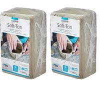 Glorex 6 8075 301 Argilla Bianca 2500 g Naturale particolarmente Morbida ed