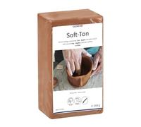 GLOREX 6 8075 337 - Argilla morbida color terracotta 2500 g, argilla naturale che indurisce all'aria senza cottura, particolarmente morbida ed elastica