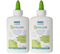 Glorex 6 8090 811 - Colla universale per bricolage, bottiglia da 125 g, senza solventi, lavabile, asciugatura trasparente, per tutti i materiali comuni (Confezione da 2)