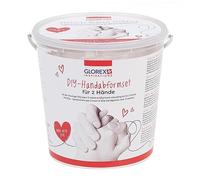 Glorex 62703307 - Set di modellazione Fai da Te per 2 Mani, Incluso Materiale per Calco in Gesso, Come Souvenir, Decorazione e Regalo