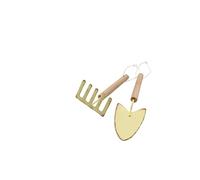 Glorex- Akcesoria 551-Set Decorativo Pala e rastrello, Circa 5 x 18,5 cm e 6 x 13 cm in Giallo, Come Decorazione e per Il Giardino, Colore Yellow, Taglia Unica, 6 1294 551