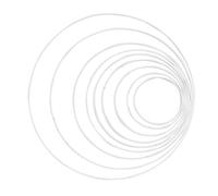 GLOREX Anello in Metallo, 15 cm, Colore: Bianco