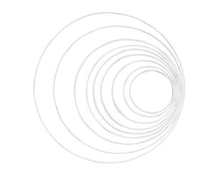 GLOREX Anello in Metallo, 20 cm, Colore: Bianco