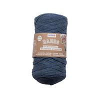 GLOREX, Bands, 5 1005 02, gomitolo di filato, macramè super morbido, filato tessile in 60% cotone e 40% viscosa, per uncinetto, maglieria, lavori a maglia e lavori tessili, 250 g, circa 125 m, blu