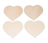 Glorex Ciondolo a Forma di Cuore in Legno Naturale, 11,5 x 16,4 x 2 cm