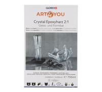 GLOREX Crystal 6 2101 543 - Set di resina epossidica 2:1, lucida, 750 ml, per artigianato, gioielli e costruzione di stampi, set da 8 pezzi