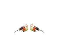 Glorex- figurka 073-Uccelli Decorativi, 2 Pezzi in Rosso, Giallo e Marrone, Circa 7 x 3 cm, per Decorazioni e Regali, Colore Orange, Taglia Unica, 6 7101 073