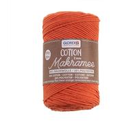 Glorex - Filo in Cotone per macramè, 2mm x 225 m, Arancione