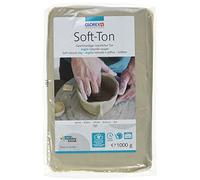 Glorex GmbH Soft TON - Terracotta, 1000 g, indurente all'Aria o al Calore, Argilla, Bianco