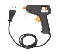 Glorex- Heißklebepistole 010-Mini Caldo Nera, Pistola Cavo da 10 W, incl. 2 Stick di Colla Trasparente, per lavori di bricolage o riparazioni in casa, Colore Black/Orange, 6 1837 010