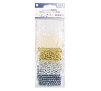 GLOREX Kit Perline, Bianco/Argento/Oro, 6mm