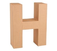 GLOREX 6 2029 108-Lettera H, Lettera in Cartone Marrone, Circa, dipingere e incollare, per la Tecnica del tovagliolo e del Décopatch, Come Decorazione, Cardboard, Brown, ca. 17,5 X 5,5 cm