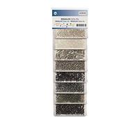 Glorex Mix di Perline, Diversi, 40 g, 8 Colori confezionati singolarmente, per Creare Gioielli, Perle e Altri Accessori, Bianco/Argento/Grigio/Nero, taglia unica, 240 unità