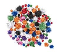 Glorex Mix di pompon, poliestere, multicolore, 15-30 mm
