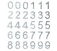 Glorex P e D Numeri 13 mm 0 - 9 Autoadesivo, Plastica, Argento, 14.5 x 8.6 x 0.2 cm