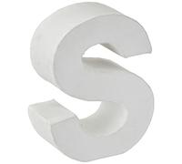 Glorex Papp della Lettera S, FSC Mix, Bianco, 10 x 8 x 3,5 cm