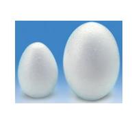 GLOREX - Uovo in polistirolo, 12 x 12 x 5 cm, Colore: Bianco