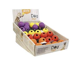 Gloria Cane Ball - Nastro Sfera Piatto 6 cm x 30 cm di Lunghezza - Sfera Flessibile e resiliente - Giocattoli del Cane - Palla di Gomma - Colore Vario