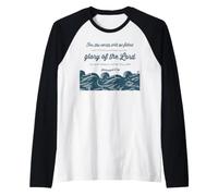 Gloria Come Le acque Coprono Il Mare Habakkuk 2 14 Onde del Mare Maglia con Maniche Raglan
