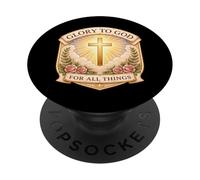 Gloria cristiana a Dio per tutte le cose Gesù Cristo Donna PopSockets PopGrip Adesivo