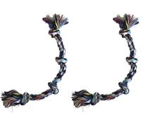 gloria Giocattolo della Corda Cane - 40 cm - con 4 Nodi - Toy Dog - Materiali Resistenti - Healthy Mantiene Gengive - Colori Assortiti (Confezione da 2)