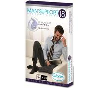 Gloria Med MAN SUPPORT 18 Calze a Compressione Graduata, Cotton Silver Q-skin, 18-20 mmHg, Gambaletti Uomo Colore Nero Tg.4