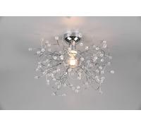 GLORIA PLAFONIERA FILI METALLO CROMATO CON GEMME EFFETTO CRISTALLO D. 52CM 1 LUCE ATTACCO E27