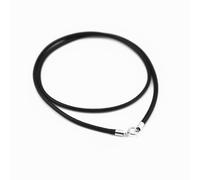 Gloria Qin nero seta collana cordoncino di cuoio intrecciato corda catena placcata argento 925 chiusura corda 40,64 cm 2.0 mm